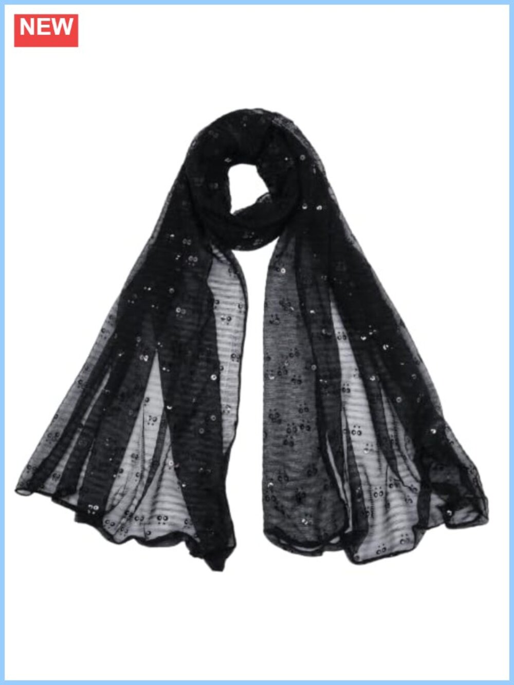Sequin Neck Scarf Lightweight Women's Fashion Scarf for Daily Prom